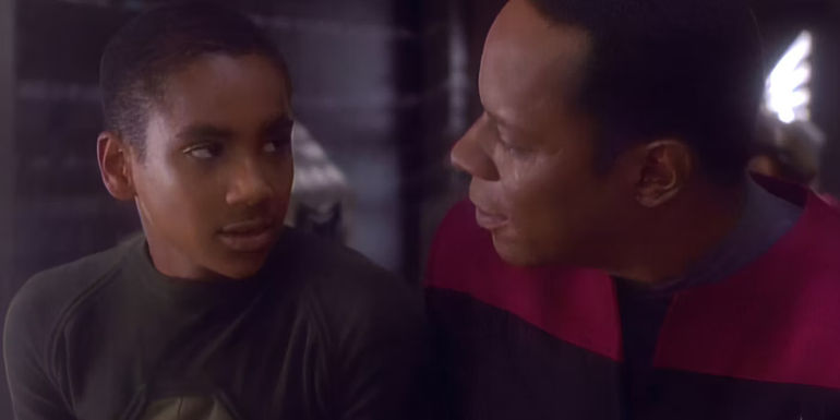 Young Jake Sisko with Ben Sisko DS9 season 1 Babel