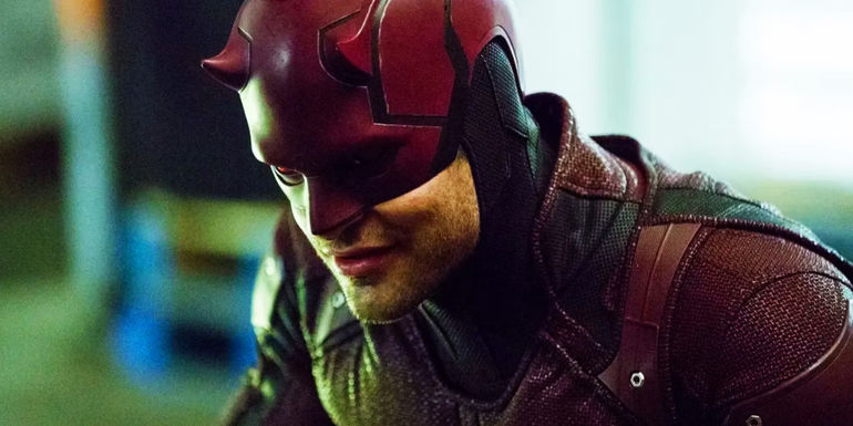 Charlie Cox's Daredevil in red costume in the MCU