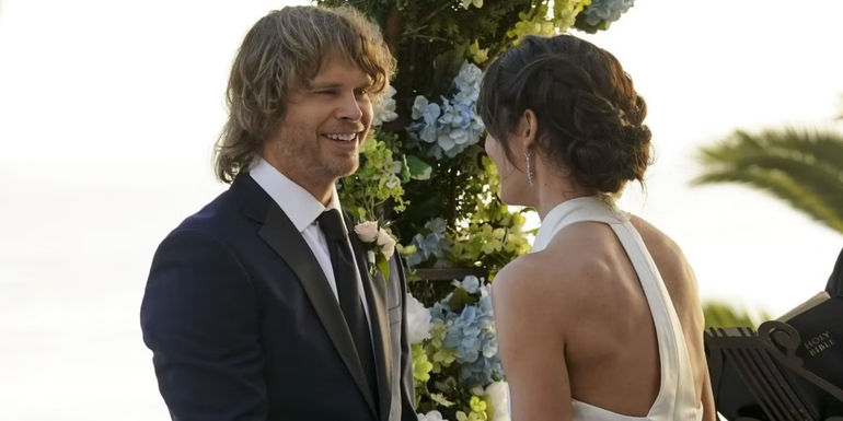 Kensi (Daniela Ruah) and Deeks (Eric Christian Olsen) getting married in NCIS LA season 10 episode 17.