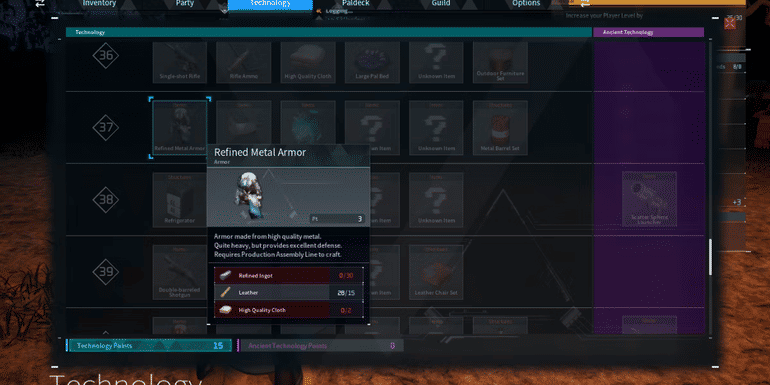 Refined Metal Armor palworld