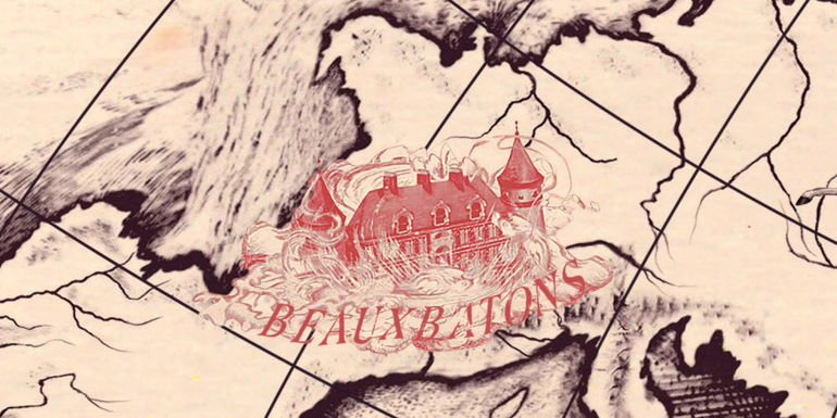 A map showing Wizarding School Beauxbatons
