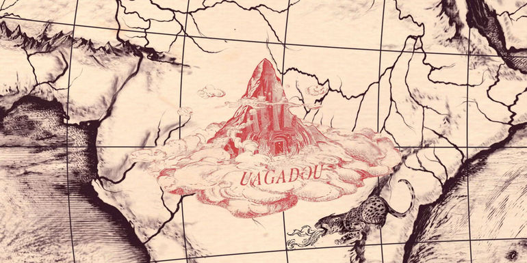 A map showing Wizarding School Uagadou