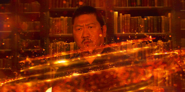 Wong investigating the Ten Rings in Shang-Chi