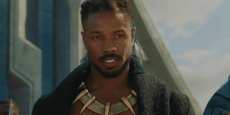Killmonger (Michael B Jordan) as King of Wakanda in the MCU
