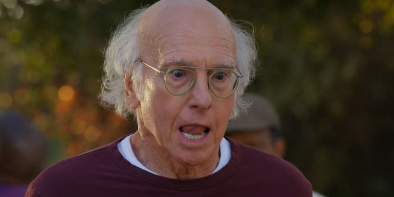 Larry looking horrified in Curb Your Enthusiasm