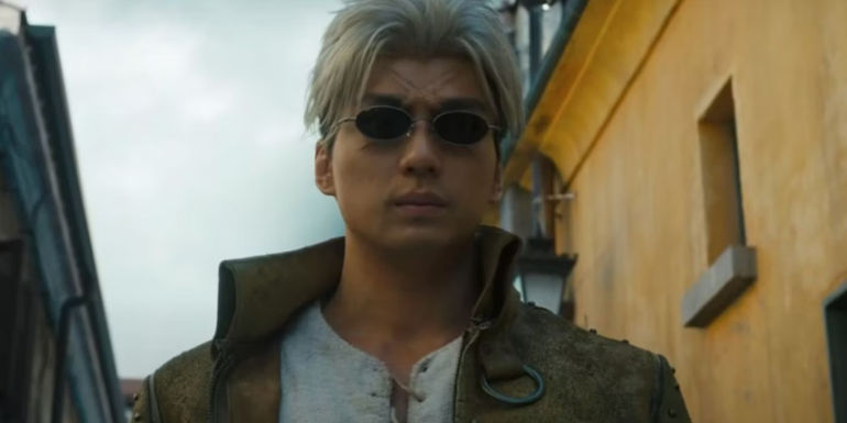 Mackenyu as Scar glares at someone off-screen in Fullmetal Alchemist: The Revenge of Scar