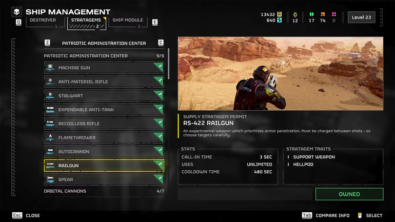 The Railgun in Helldivers 2