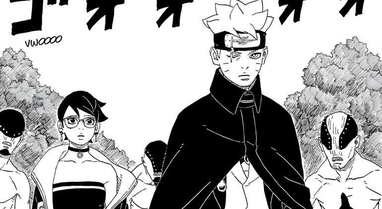 Sarada and Boruto as seen in Boruto: Two Blue Vortex (Image via Shueisha)