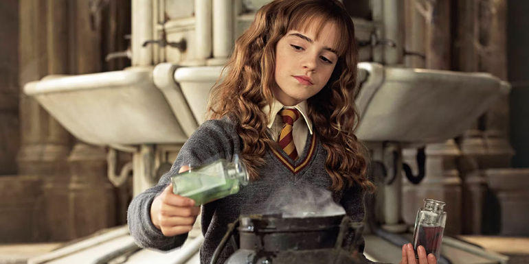 Emma Watson as Hermione Granger in Harry Potter 2 peparing Polyjuice Potion