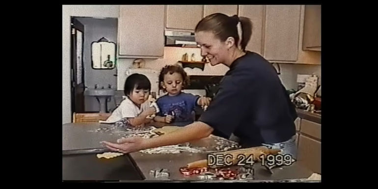 Home video showing Cari baking cookies. 