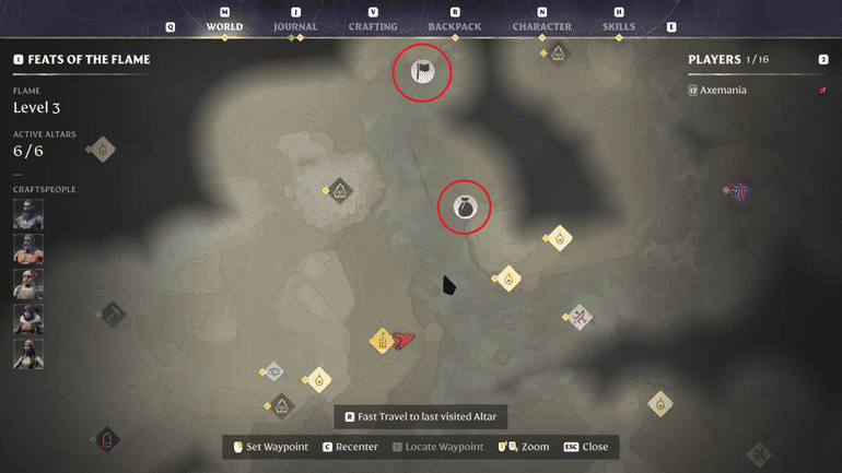 Amber vein spots in Enshrouded