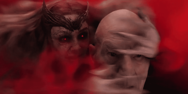 Elizabeth Olson's Scarlet Witch snaps Professor X's neck in Doctor Strange in the Multiverse of Madness