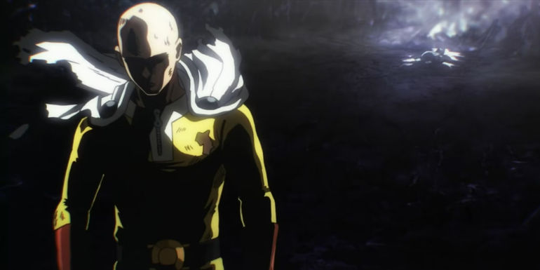 One Punch Man anime Episode 12 Saitama walking away from a defeated Boros
