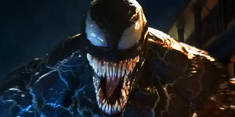 Venom showing his teeth in the SSU