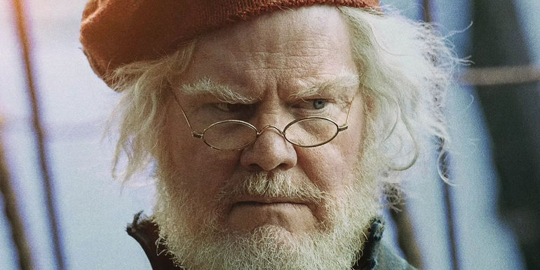 Mr. Smee (JIm Gaffigan) looking concerned in Peter Pan and Wendy.