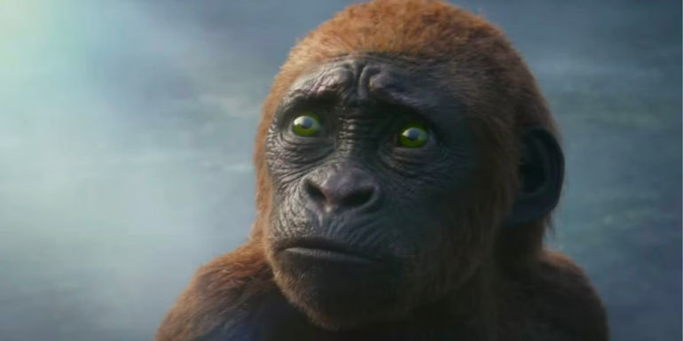 Baby Kong from Godzilla x Kong: The New Empire looking sad