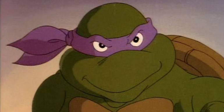 Barry Gordon as Donatello looks confident in Teenage Mutant Ninja Turtles.