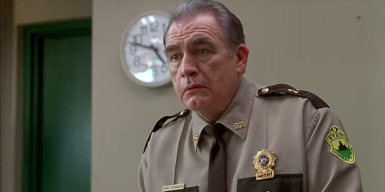 Brian Cox as Captain O'Hagan looking stern in Super Troopers.