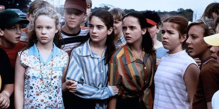 The teenage cast of the 1995 movie Now and Then