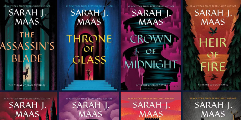 Several of the book covers from the Throne of Glass series.