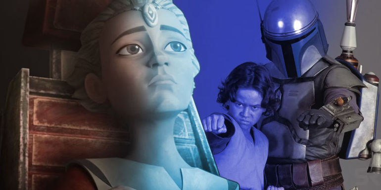 Omega in The Bad Batch and Boba Fett in Attack of the Clones.