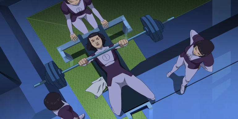 Dupli-Kate lifting weights in Invincible season 2