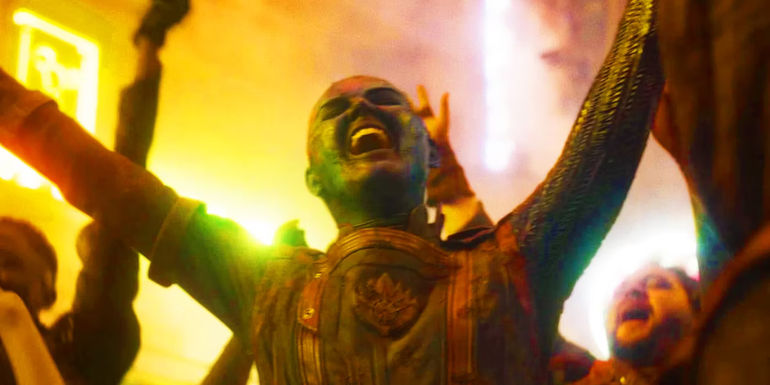 Nebula dancing to Dog Days Are Over in Guardians of the Galaxy Vol. 3