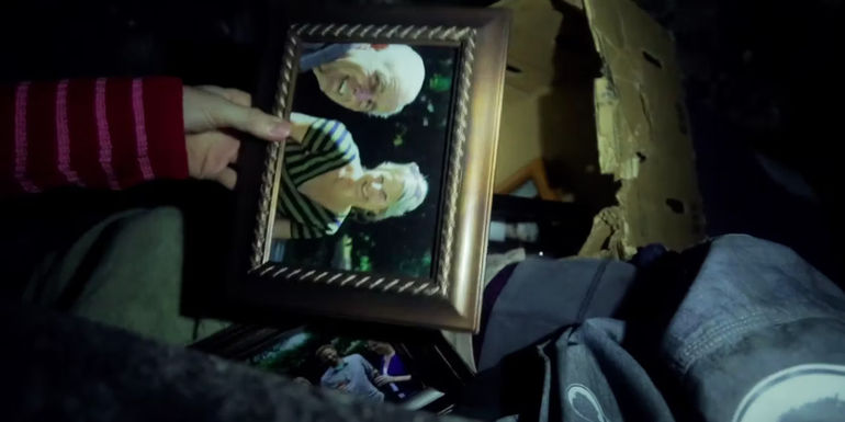 The Visit Becca finds a photo of her real grandparents in the basement