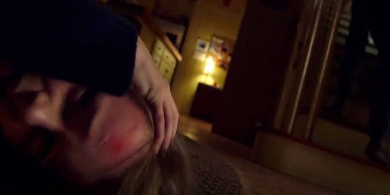 The Visit Ed Oxenbould as Tyler on the floor after being attacked by Pop Pop with a diaper