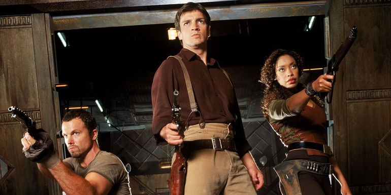 Jayne, Mal, and Zoe in Firefly