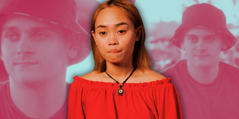 90 Day Fiancé Star Mary in a red dress looking disappointed