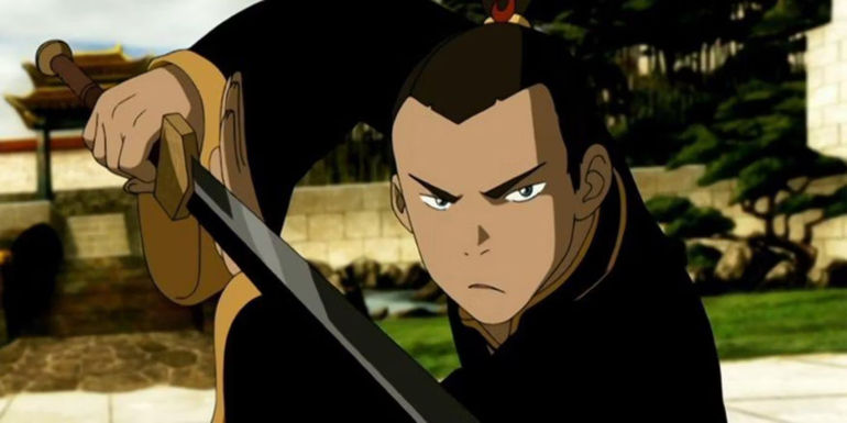 Sokka wielding a sword in Avatar the last airbender
