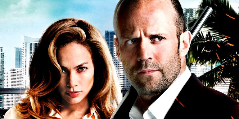 Jason Statham and Jennifer Lopez in a gripping scene from Parker