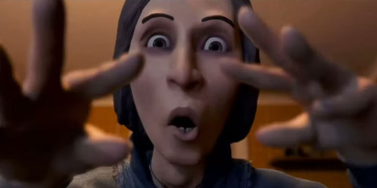 Bones looking spooky in Monster House