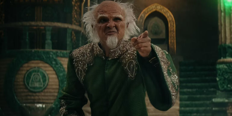 Bumi pointing at Aang in Netflix's Avatar: The Last Airbender