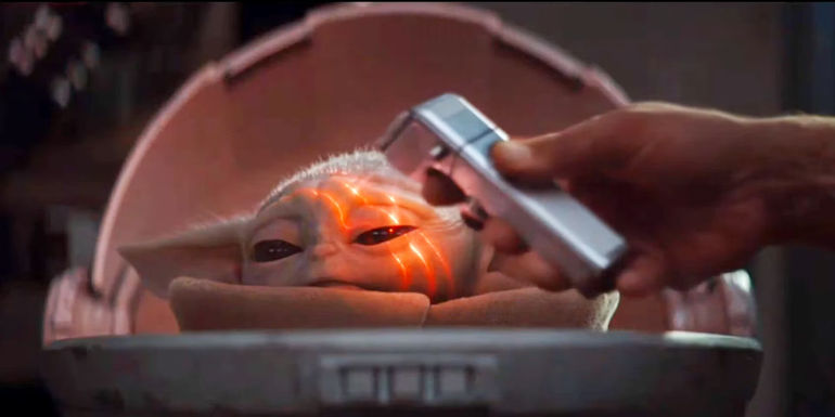 Grogu getting scanned by the Imperial remnant