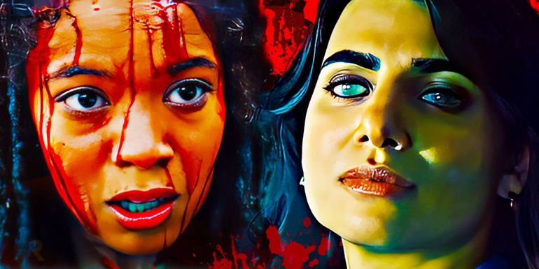 Jaz Sinclair as Marie Moreau in Gen V and Claudia Doumit as Victoria Neuman in The Boys