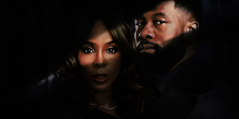 Kelly Rowland as Mea Harper and Trevante Rhodes as Zyair Malloy in the promotional poster for Mea Culpa.