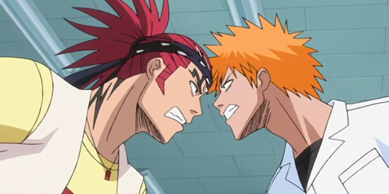 Renji and Ichigo butting heads