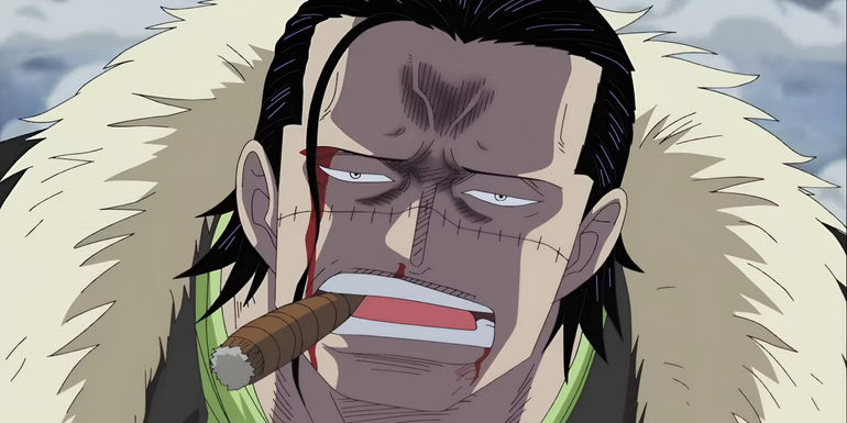 Crocodile stands with a cigar in his mouth during the Summit War from One Piece. - Through a gallery of photos, the cosplayer exudes sophistication by recreating Crocodile's appearance in the Summit War Saga