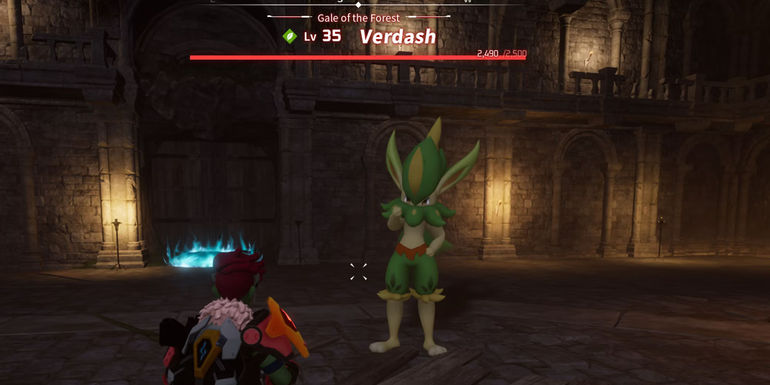 Palworld - Fighting Alpha Verdash - And while Verdash is fairly capable at tackling a variety of tasks, its skills are still largely farming-oriented, plausibly as a reflection of its Grass element