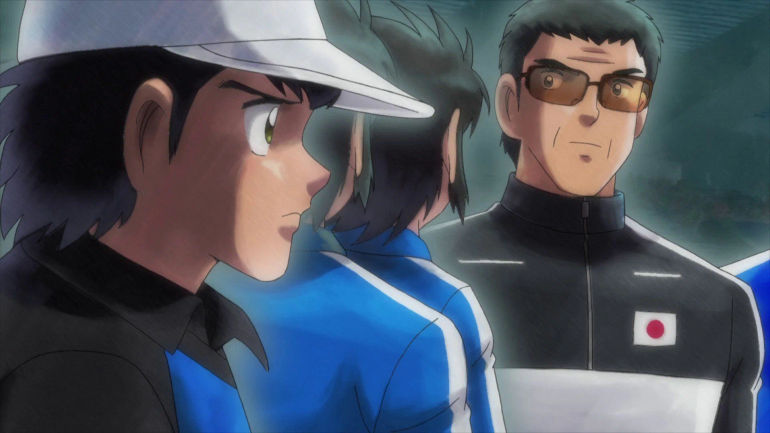 The Japanese team facing off against France (Image via Studio Kai). - Captain Tsubasa episode 22: An Epic Showdown