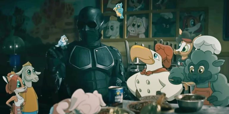 Black Noir and his cartoon friends