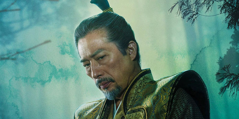Hiroyuki Sanada as Yoshii Toranaga looking serious in the poster for Shogun