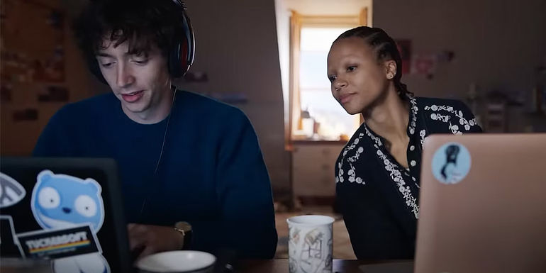 Loch Henry characters on laptops in Black Mirror