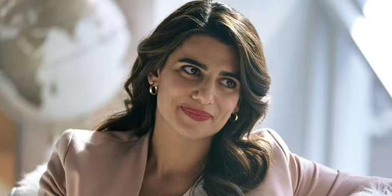 Claudia Doumit Victoria Neuman smiling in The Boys