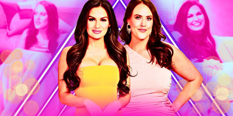 Montage of Love Is Blind's Jessica Vestal and Chelsea Blackwell, with pink background - Love Is Blind Season 6 Drama So Far