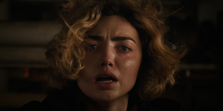 A force pushes Maddie (Peyton List) backwards in School Spirits episode 8