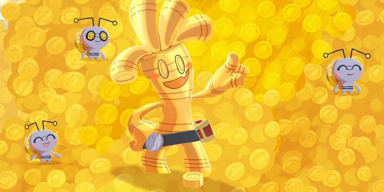 A screenshot from Pokemon Cafe Remix's Gimmighoul event trailer, showing Gimmighoul and Gholdengo. - While Pokemon's spin-offs got plenty of news during the Pokemon Presents broadcast, The Pokemon Company saved its biggest news for the stream's conclusion