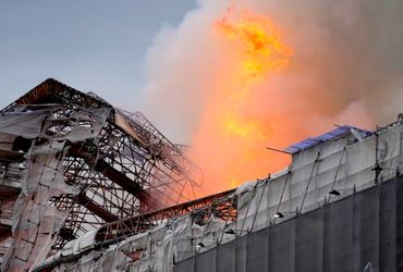 Historic Copenhagen Stock Exchange Building Devastated by Fire